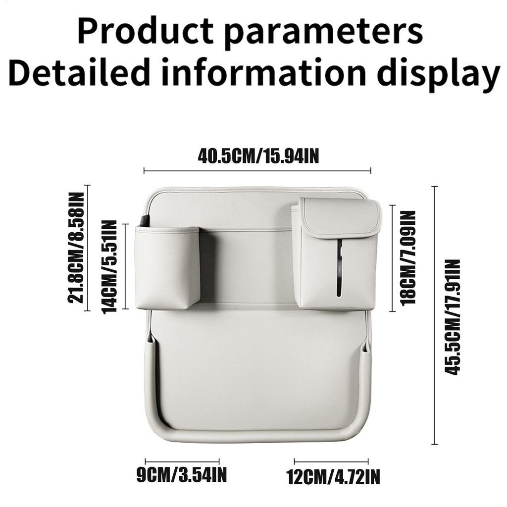 Backseat Car Organizer Foldable PU Leather Multifunctional Auto Supplies Seat Back Organizer For Vehicle Truck SUV Van Door Road