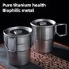 Titanium Camping Cups Stackable Coffee Mugs 300ml Foldable Handle Outdoor Coffee Mugs Reusable Metal Cup Camp Cup