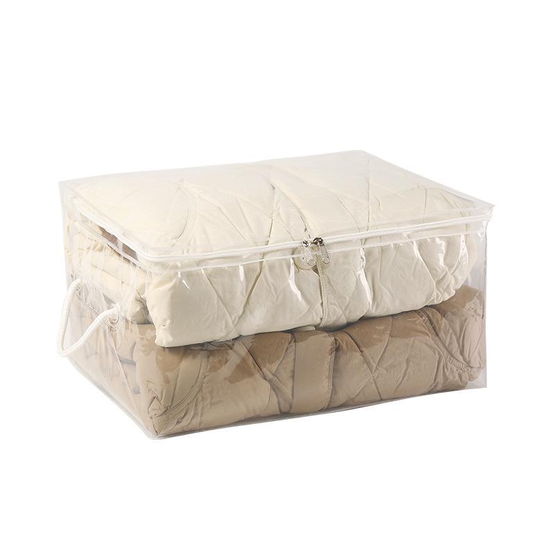Large Capacity Portable Quilt Storage Bag - Dustproof, Transparent, with Handles for Clothes and Pants