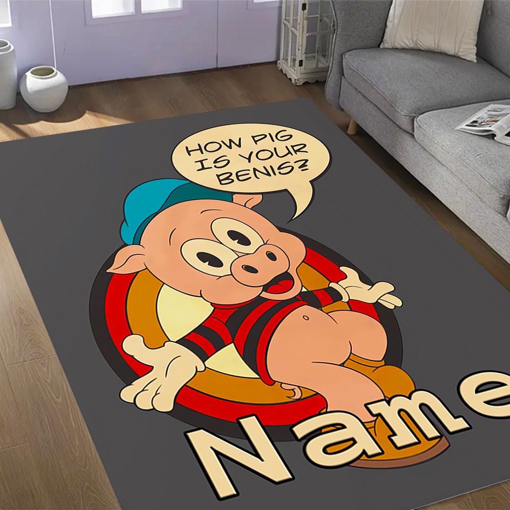 Looney Roadrunner Coyote Adventure Customized Name Carpet Design for Dining Room Entryway Dormitory Game Room Antislip Carpet Decorate Offices