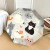 1pc Cute Cats Pattern Umbrella with Plastic Handle,Suitable for All Seasons Home Travel Outdoor UmbrellaDD556