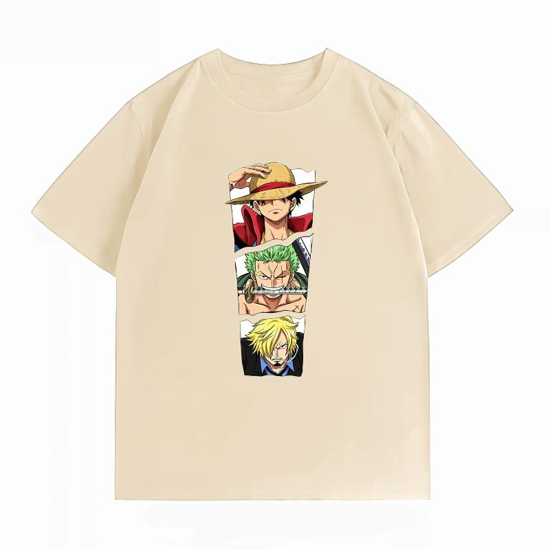 Unisexs Clothing New 100 Cotton Summer TShirt One Piece Unisexs TShirt Monster Trio Print Casual Unisexs TShirt