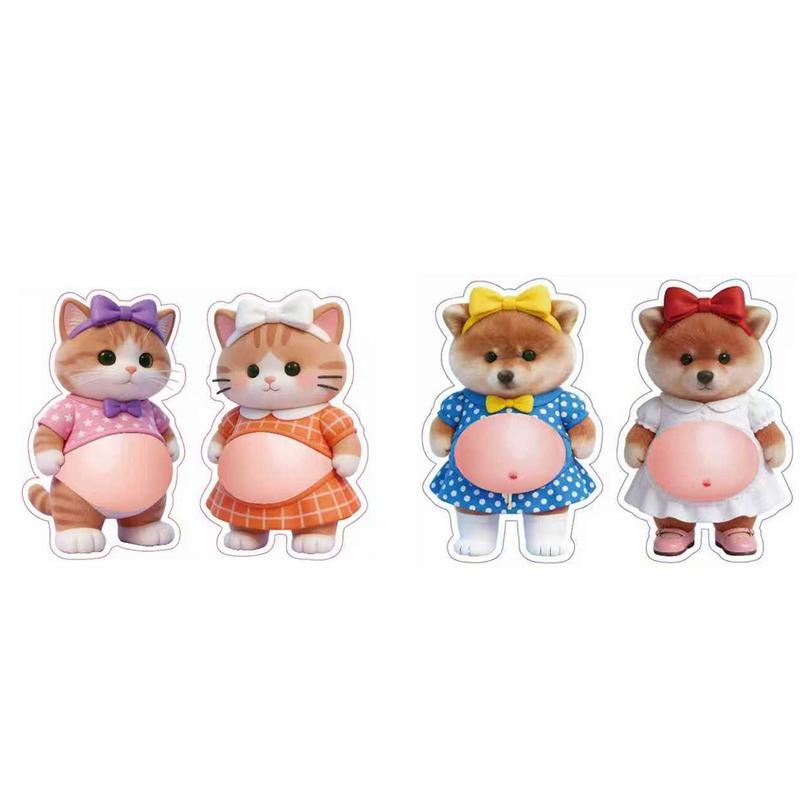 Kawaii Shiba Inu Belly Pinching Fun Stickers 3D Stress-Relieving Pinch Dog Belly Stickers Children Swap Gift Cartoon Sticker
