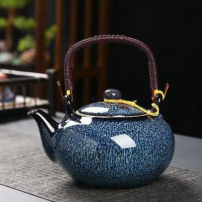 Akcesoria do herbaty Puer Czajnik w stylu vintage w stylu chińskim z uchwytem 650 ml Japoński zestaw do herbaty z czajnikiem i filiżankami Samowar do podgrzewania do baru