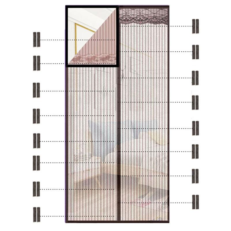 New Magnetic Screen Door Curtain Anti-Mosquito Net Fly Insect Screen Mesh Automatic Closing Easy Installation 1PC