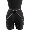 Sexy Open Crotch Woman Garter Lingerie Intimate Crotchless Panties With Adjustable Pu Leather G-String Underwear Female Thongs