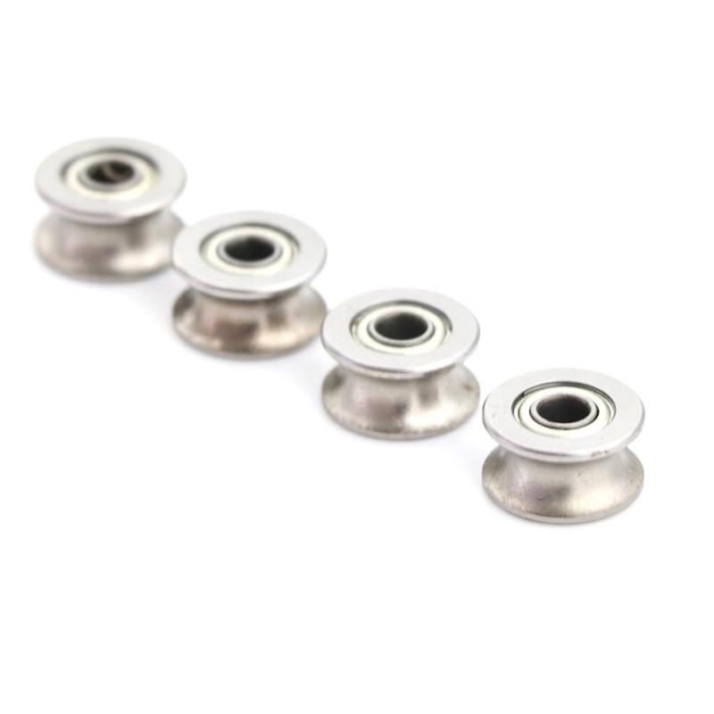 4 Pcs 4*13*7Mm 624Uu Hcs U Groove Guide Pulley Rail Ball Bearings Wheel