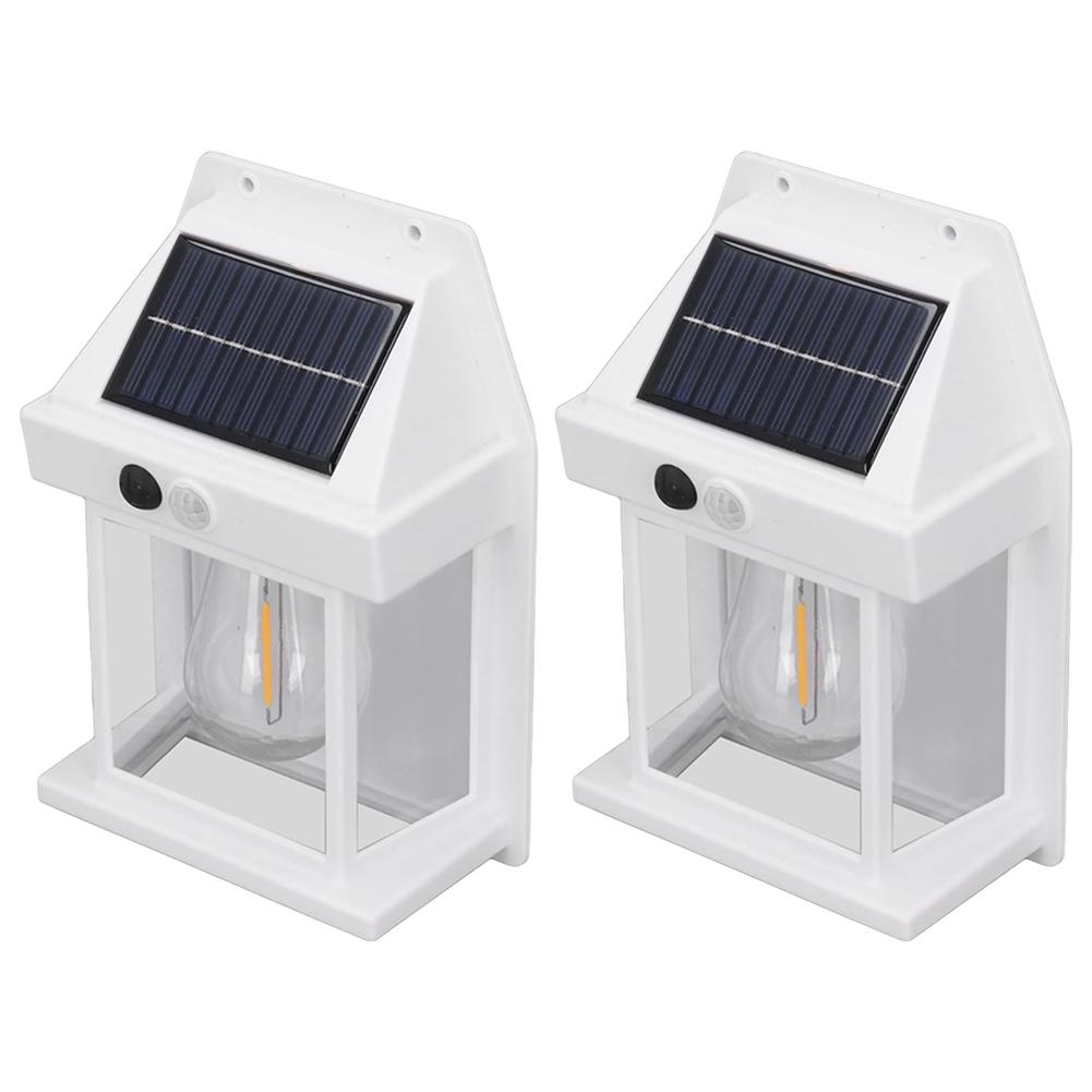 2 Pack Solar Porch Light Motion Sensor Dusk To Dawn Outdoor Lighting Waterproof with 3 Modes for Patio Garage Shed Door Yard