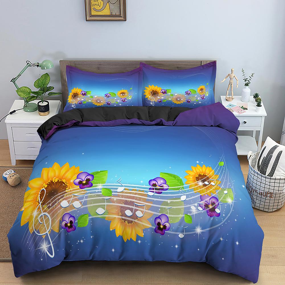 Musical Symbol King Queen Duvet Cover Music Stave Theme Bedding Set for Kids Teens Adults Crucifix 2/3pcs Quilt Cover Pillowcase