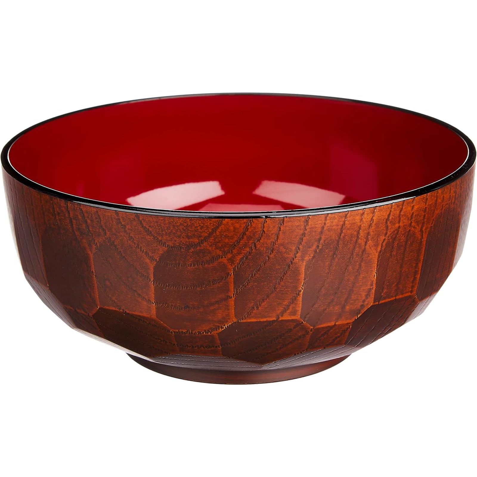 Yamanaka Microwave and Dishwasher Large Tortoiseshell Tochigi Wood Grain 5160 Lacquerware, Safe, 6.0-inch Bowl, Pattern,