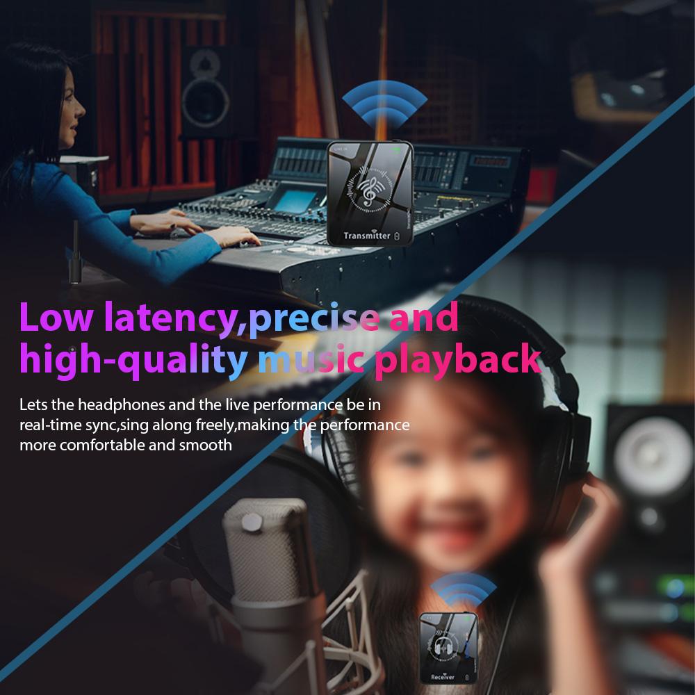 2.4GHz Wireless Earphone Monitor Transmission System Rechargeable Transmitter and Receiver