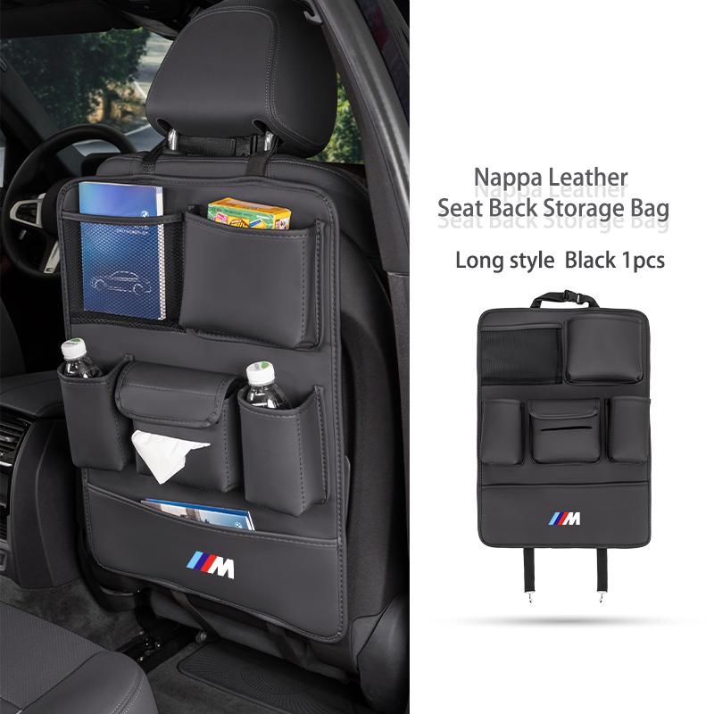 Car Multi-Pocket Hanging Back Seat Storage Bag Anti Kick Pad Accessorty For BMW E30 E34 E36 E39 E46 E52 E53 E60 E61 E62 E70 E71