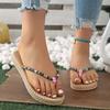 Summer New Women's Fashion Trend, Anti Slip, Wear-resistant, Comfortable Soft Bottom, Ethnic Style Flat Heel Flip Flops
