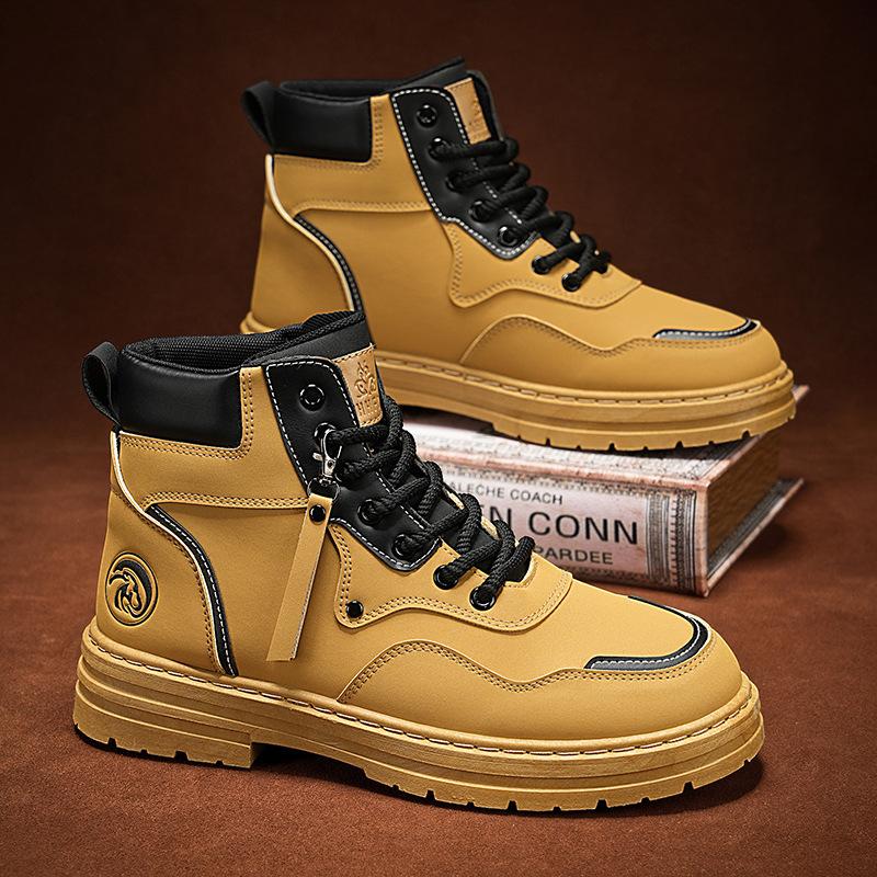 High-top Martin Boots Men's Autumn Men's Shoes British Style Tooling Shoes Men's Korean Version Versatile Platform Short Boots Trendy Shoes