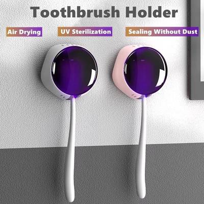 Caja Desinfección Cepillo de Dientes Inteligente Recargable Desinfectante de Cepillos de Dientes Soporte Desinfectante UV Portátil Estante para Cepillos de Dientes