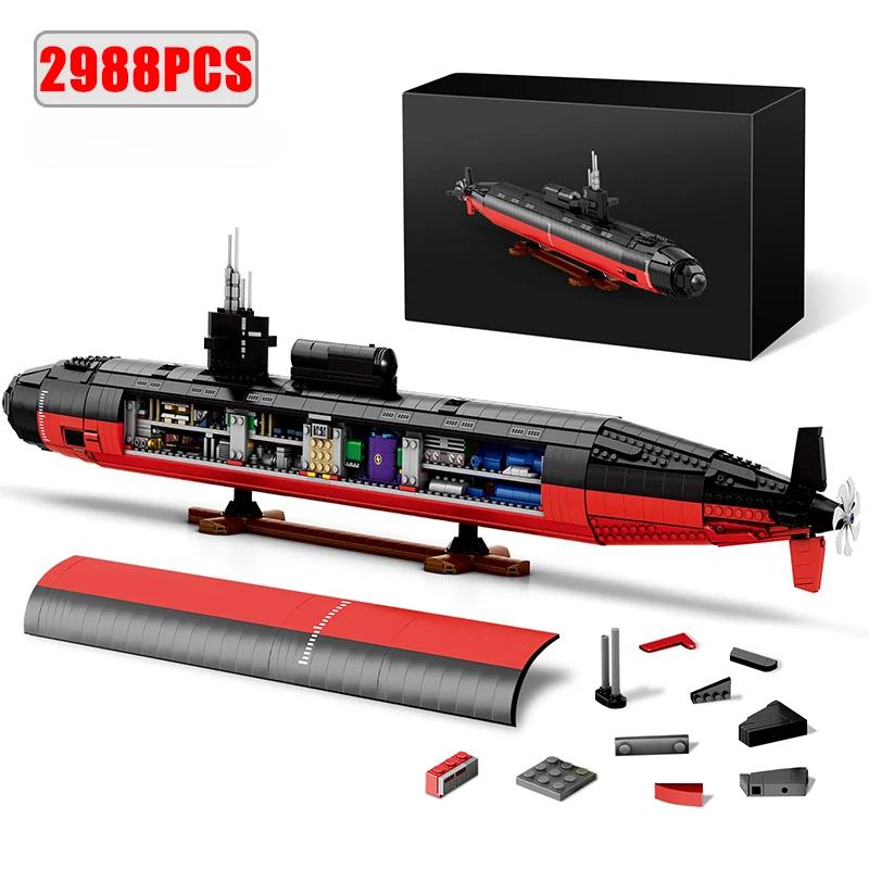 2988Pcs SSN-688 Nuclear Submarine Warship Building