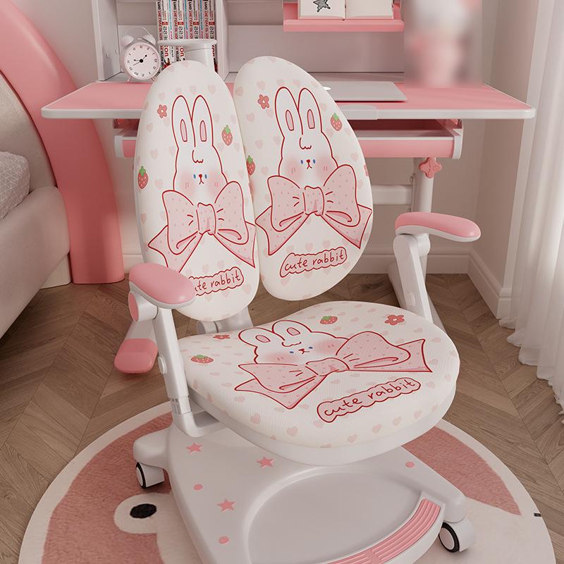 Children Learning Chair Cover Double-back Stretch Elastic Kids Study Computer Chair Slipcover Cartoon Printing Protect Cover