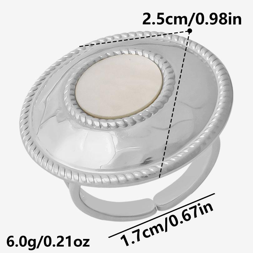 Exquisite White Shell Ring Silver Color Finger Jewelry Stainless Steel Rings For Women Men Accessories Beach Anillos Mujer Gift