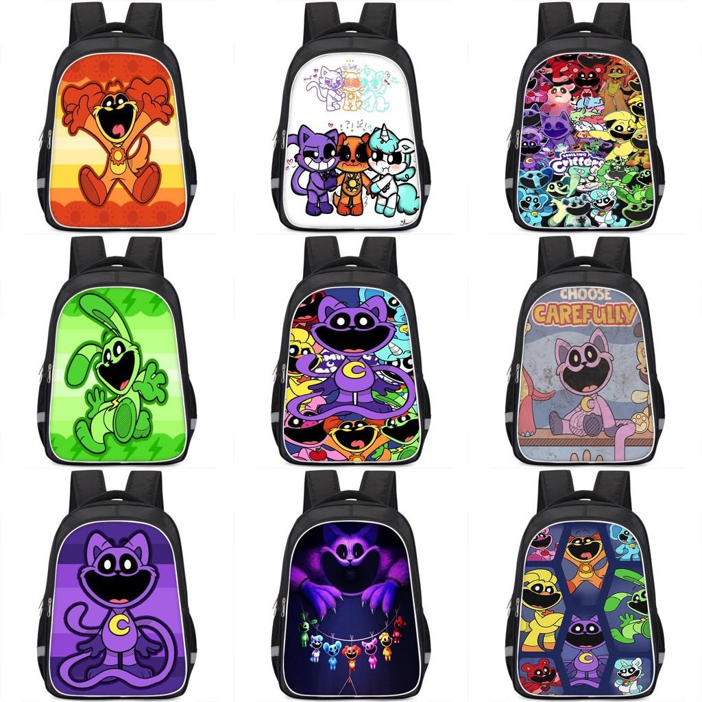 Stylish Catnap Poppy Playtime Backpack For Students Cartoon Print Dual Straps
