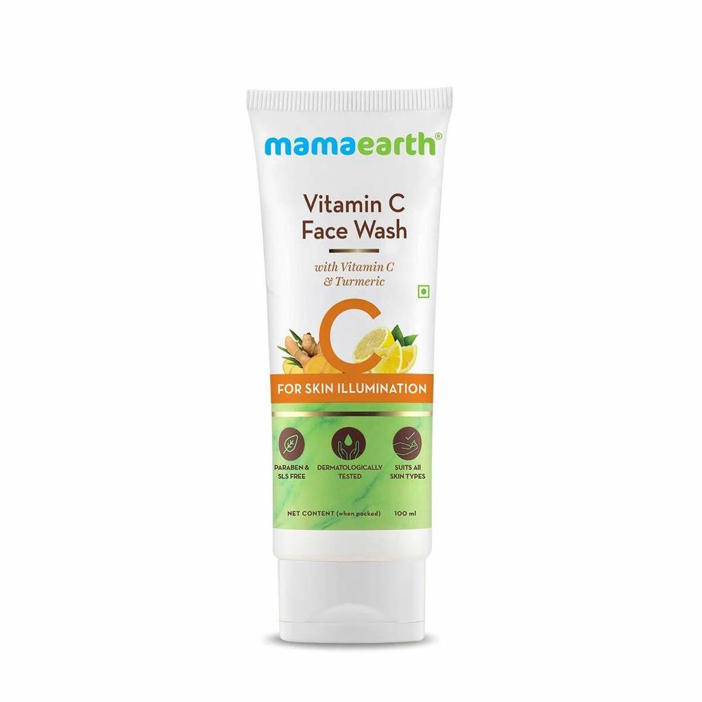 Mamaearth Detergente Viso alla Vitamina C con Vitamina C e Curcuma - 100 ml