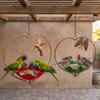 Wide-Mouth Heart Shape Bird Feeder Iron Art Retro Bird Bath Flower Bird Water Feeder  Balcony Use
