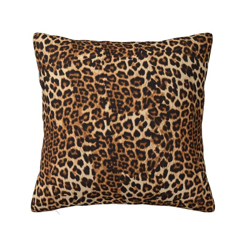 Custom Leopard Print Pillow Case Decoration Luxury Animal Skin Outdoor Cushions Square Pillowcase