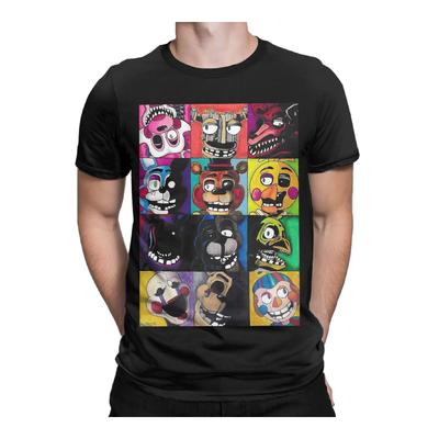 Men's T-Shirt Five Nights Horror FnAF Cool Pure Cotton Tee Shirt Short Sleeve  T Shirts O Neck Clothes 6XL