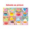 Make-a-Cake Sticker Sheets DIY Make Your Own Birthday Cake Puzzle Stickers for Kids Boys Girls Party Favor Games Toys Gifts