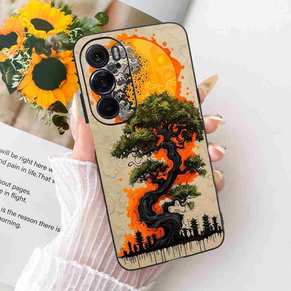 For Motorola Edge X30 5G Case Silicone TPU Black Cover For Motorola Edge X30 x30 XT2201-2 XT2201-6 Colorful Flowers Phone Casing