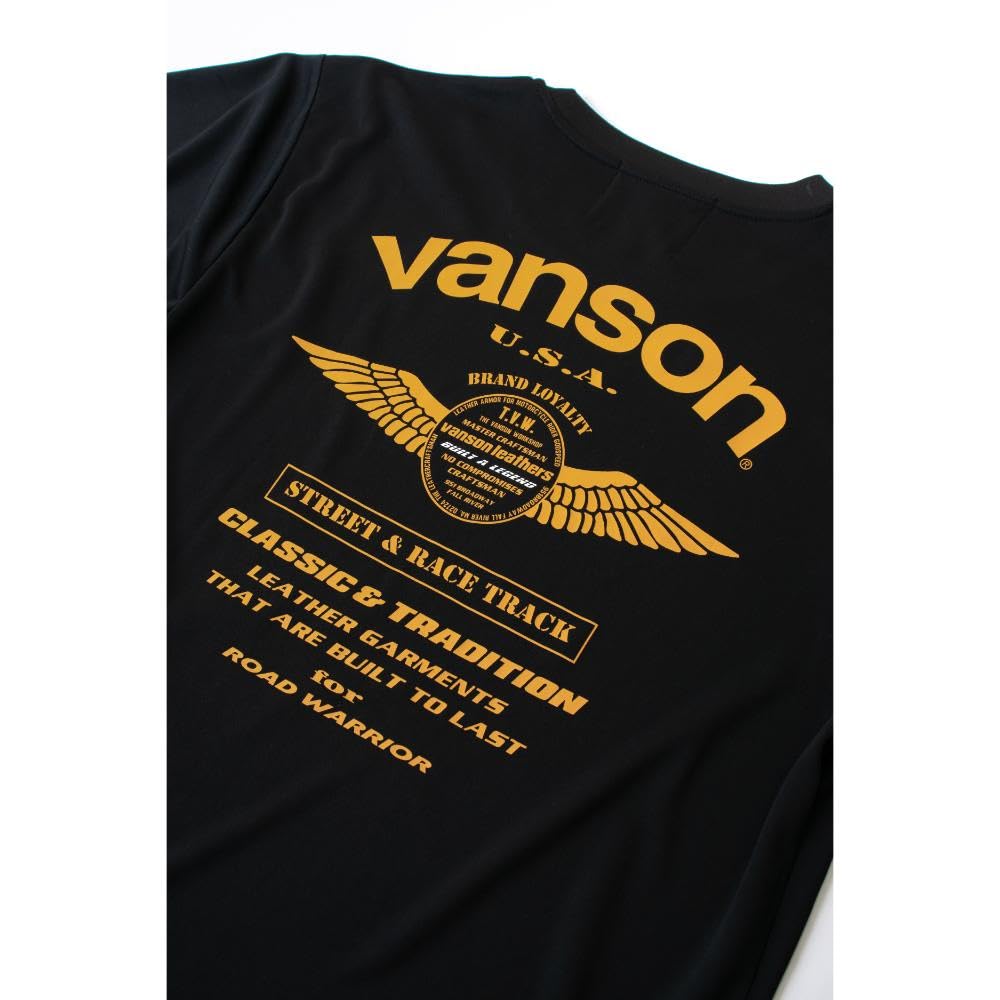 Vanson VSE25807S Men's Moisture-Wicking, Quick-Drying Mesh T-Shirt (L, Black/Yellow)