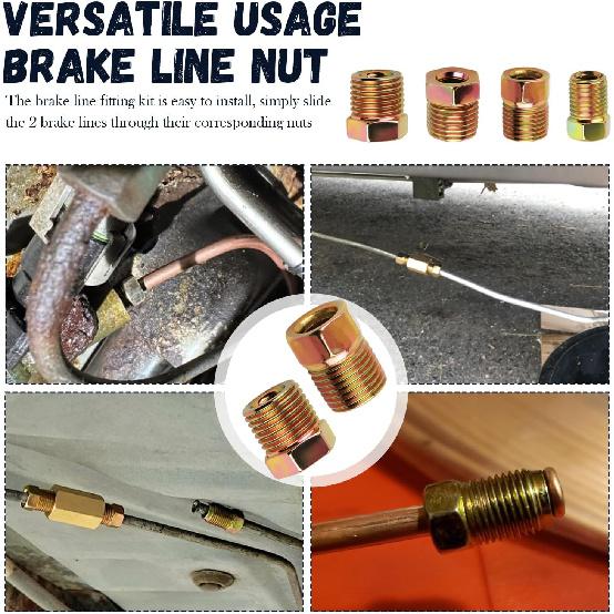 35PCS Brake Line Fitting Kit,Brake Line Fittings Assortment For 3/16" And 1/4" Brake Line Inverted Flares,Include 19PCS 3/16 Brake Line Fitting And