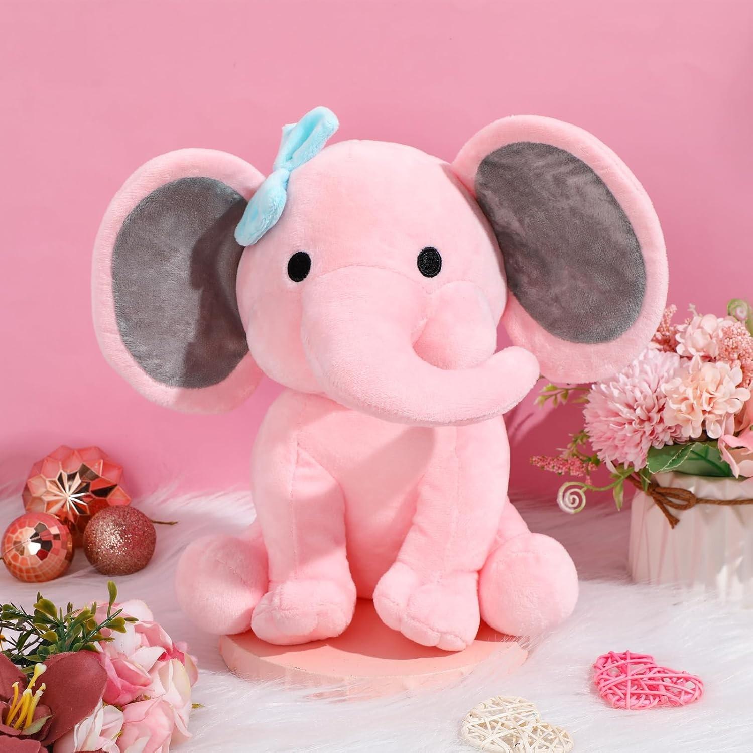 25cm Olifant Knuffels Kawaii Dieren Zacht Slaapkussen Poppen Knuffels Voor Babykamer Decoratieve Cadeaus