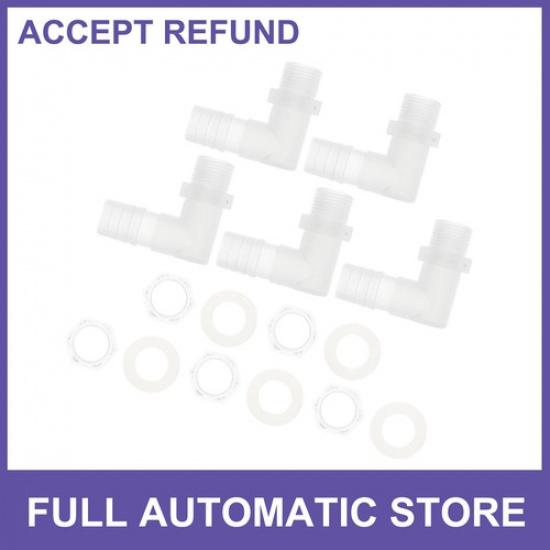 

916 Hose ID G38 Male NPT Elbow Barb Connector PP Clear 1 Set New