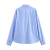 2025 Spring Women's Striped Turn-Down Collar Long-Sleeve Casual Shirt