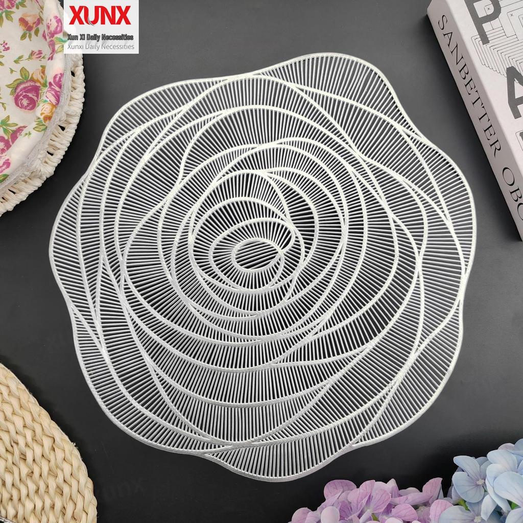 PVC Hollow Heat-Insulation Hot Stamping Placemat - Western Style Best Seller