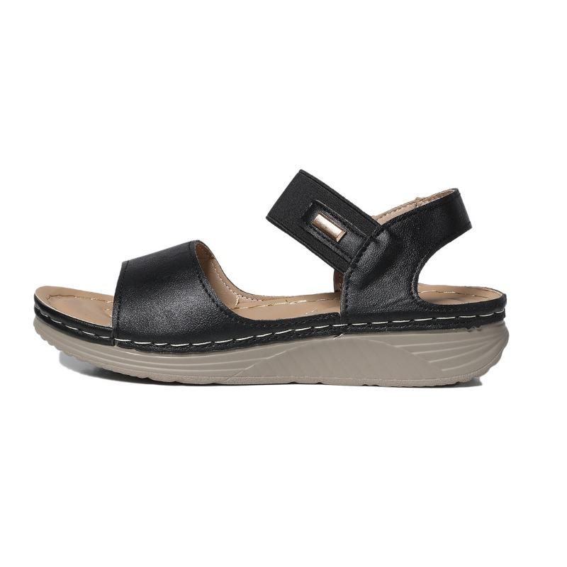 

Large size platform sandals women s summer new comfortable one-word strap elastic casual women s sandals 36