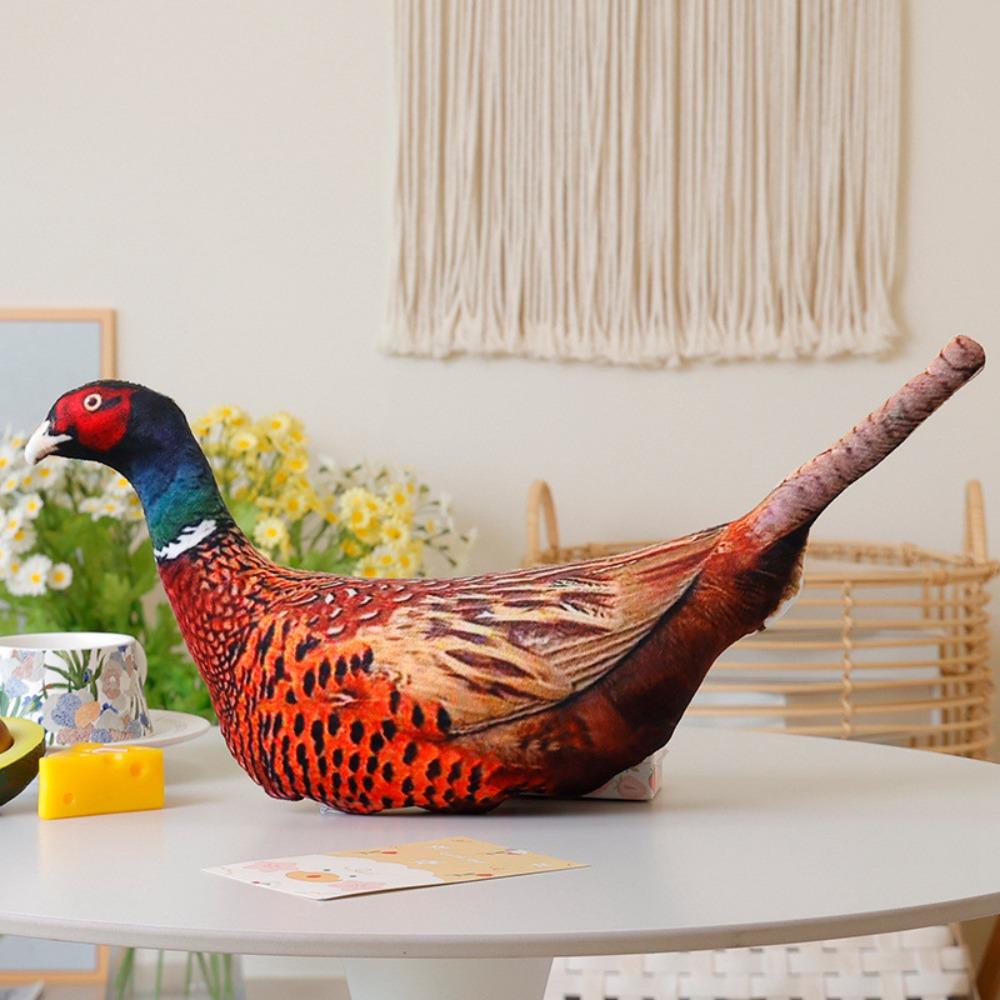 

Simulation Design Stuffed Goose Toy Colorful Printing Stuffed Doll 3D Bird Plush Toy Home Decor Pheasant