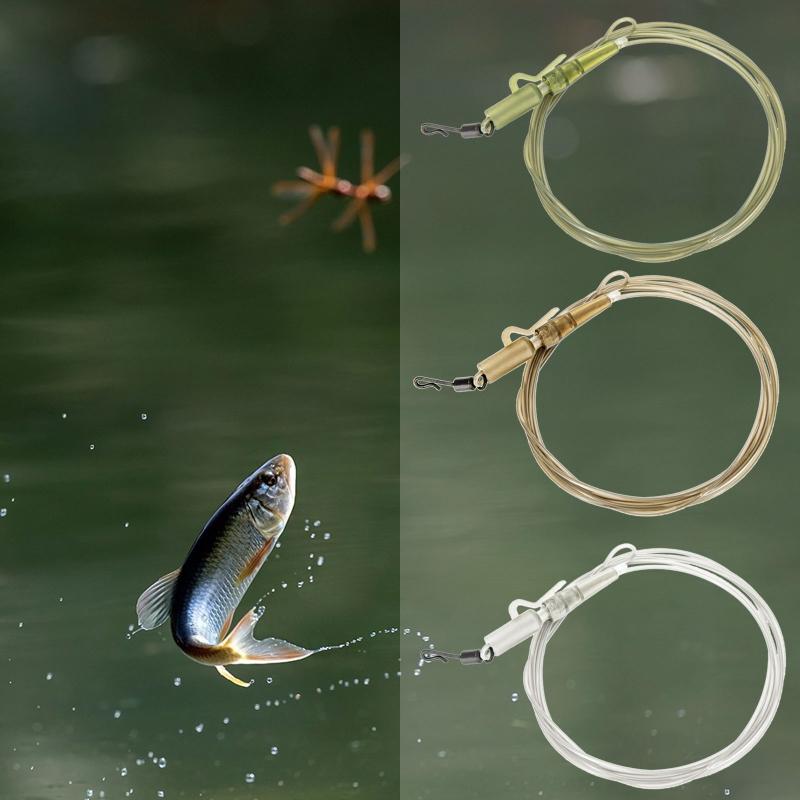 45LB Fishing Accessories Durable Leading Line Fluorocarbon Wire with Swivels 1pc