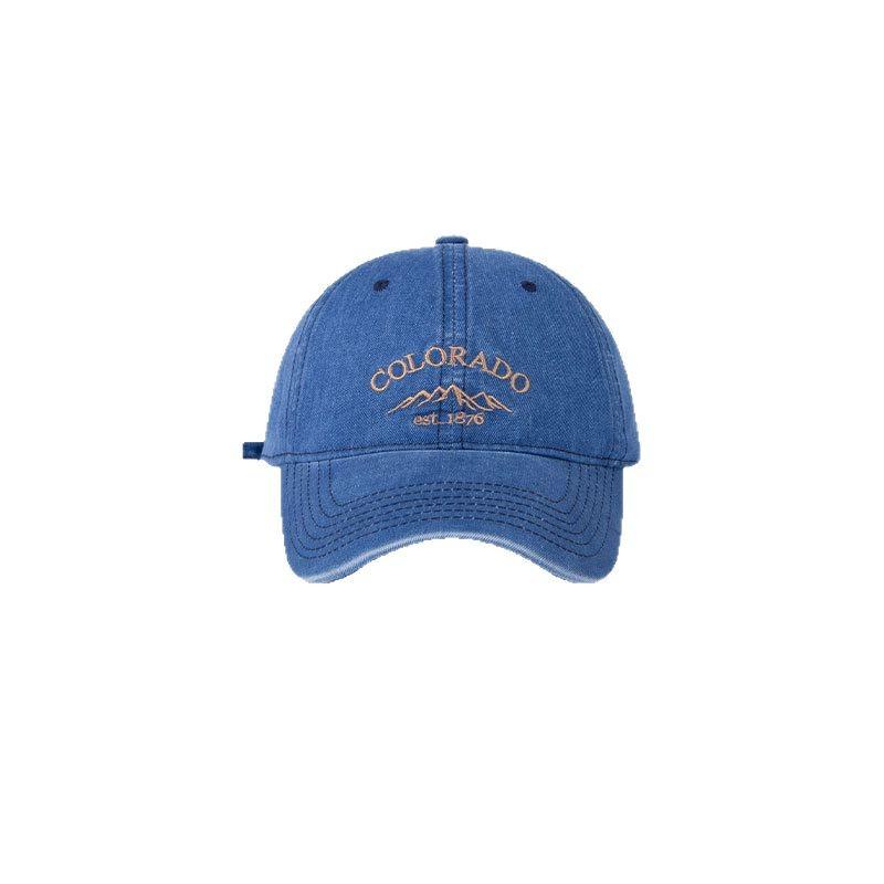 Spring and Summer New Style of Men and Women's Daily Casual Versatile Letter Trendy Brand Hat Blue Washing Denim Baseball Hat