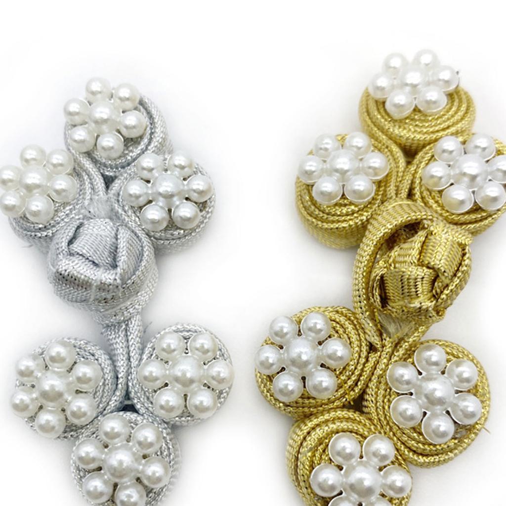 Chinesische Knoten Froschknöpfe Cheongsam Verschluss Nähverschlüsse Tang Anzug Knöpfe Perlen Chinesische Knöpfe DIY Hanfu Knöpfe