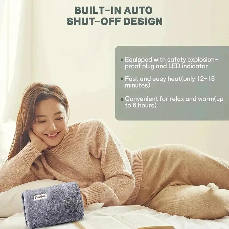 Rechargeable Hot Water Bottle - Cute Electric Hand Warmer (EU Plug), Reusable Hot Compress Bag & Pocket Warmer