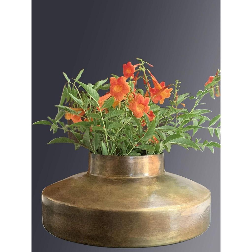 Hand Crafted Metal Flower Vases Metal Vase for Weddings, Events, Decorating, Flowers, Office, or Home Decor (Antique Brass)