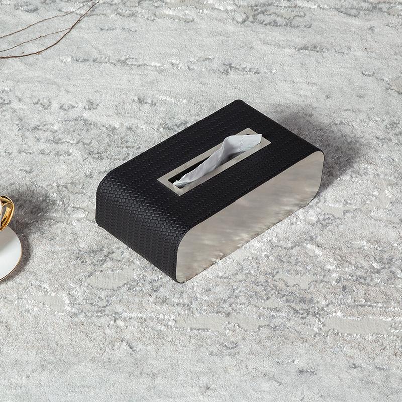 

Modern Simple Tissue Box Living Room Creative Desktop Paper Box Restaurant Napkin Storage Box Luxury Home Decoration Ornaments чёрный