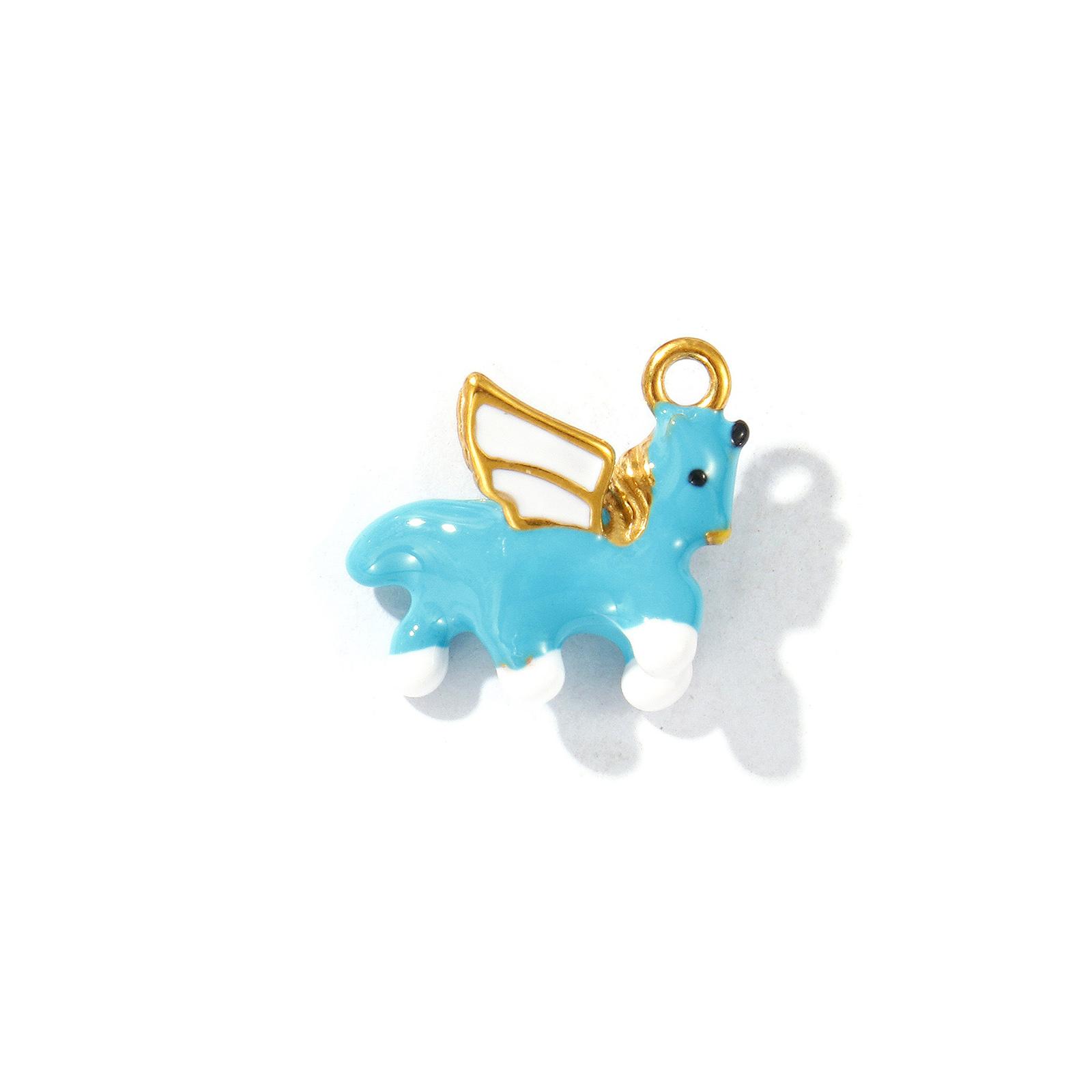 

1Piece 2026 New Arrival 304 Stainless Steel Charms 18K Gold Plated Oil dripped Unicorn 3D Enamel Pendant For DIY Necklace Making