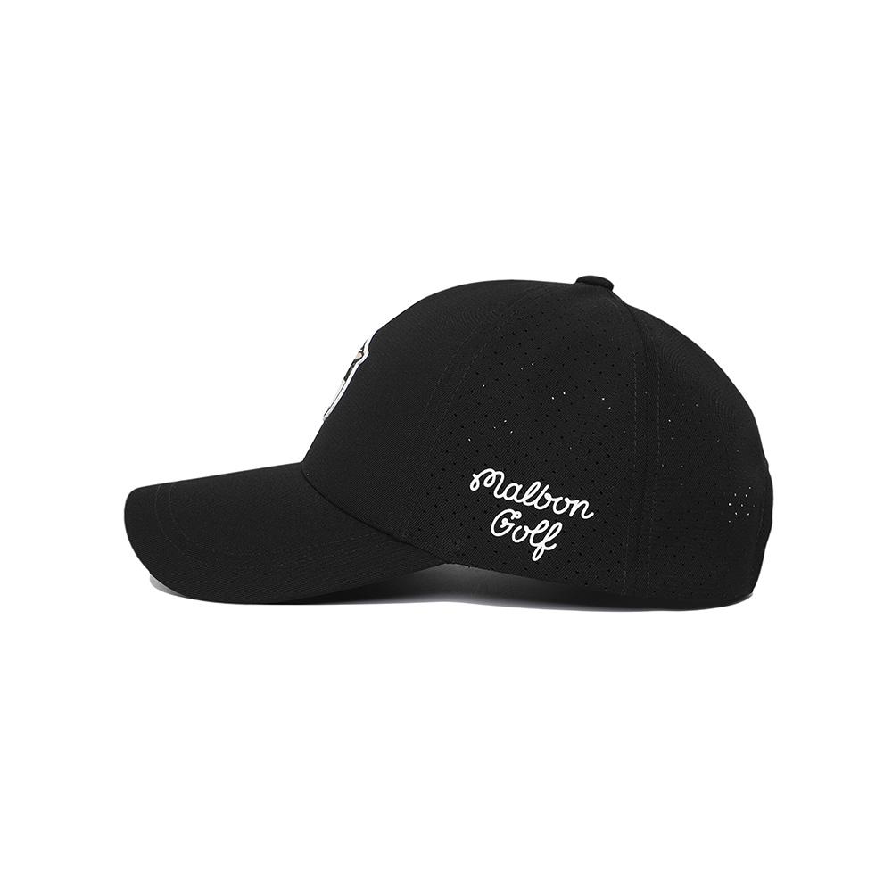 MALBON GOLF Perforated Ball Cap Black