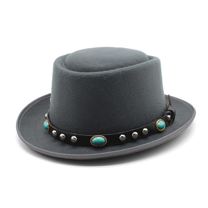 Wind Small Round Hat Hat Rivet Woolen Hat Men And Women Outdoor Travel Mountaineering Tibetan Top Hat