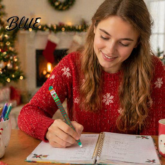 Klassenzimmer-Feiertagsparty-Mitgebsel Weihnachten Radierbare Stifte Rentier/Kinder-Muster Gedruckt Glatt Thematische Schreibwaren Kunststoff-Kugelschreiber für