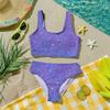 Costume da Bagno Due Pezzi per Bambina Set Top Corto Senza Maniche con Stampa di Paillettes e Slip a Vita Alta Costumi da Bagno per Bambini Estate Abbigliamento da Spiaggia