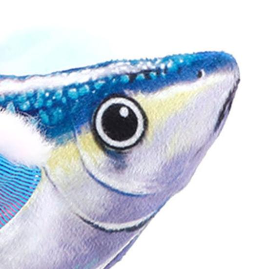 Interactive Flapping Wings Fish Cat Toy Hanging Flying Fish Toy with Sound Electric Simulation Plush Toy for Indoor Cats