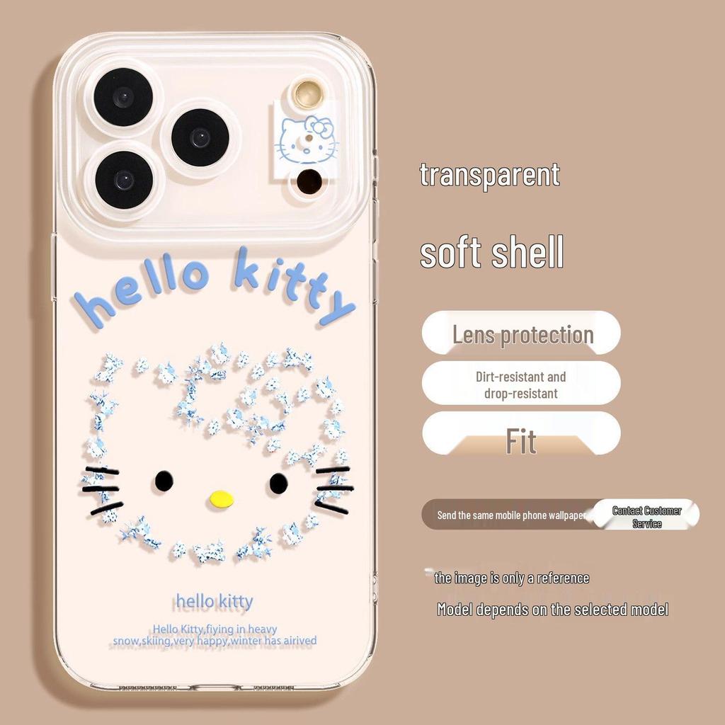 Transparent Soft Floral Cat Case for iPhone 12-17 Pro, Apple 14/15